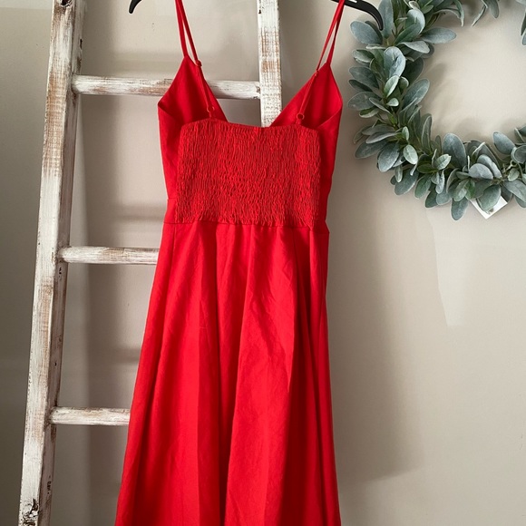 Red Button Down Midi Dress💃🏼 - Picture 3 of 4